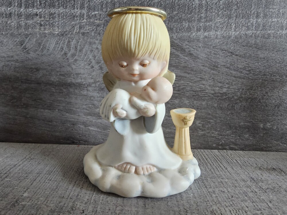 Enesco Ruth Morehead- Little Miracles ANGEL BAPTISM Catholic Figurine G22c1